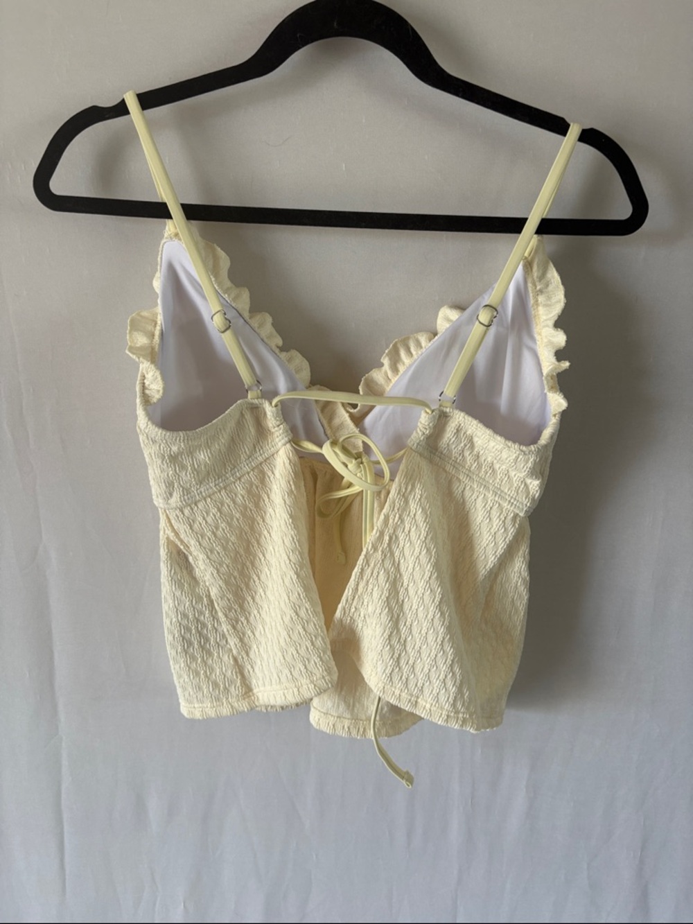 Ivory Ruffle Trim Tankini Set - Picture 3 of 7